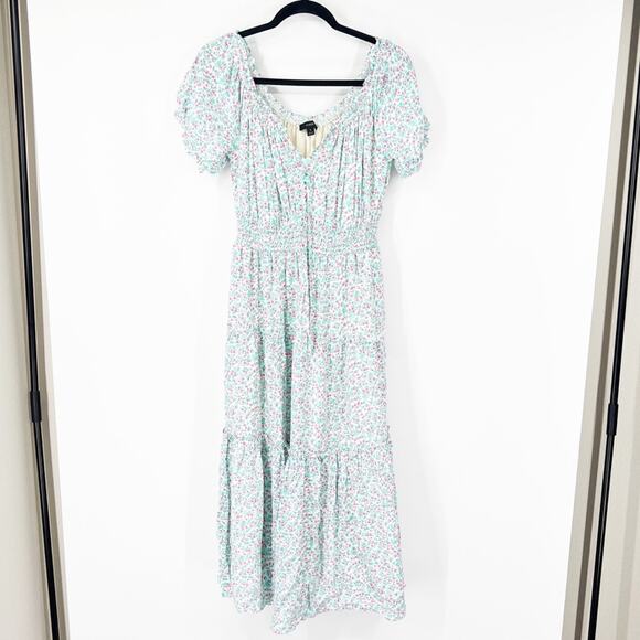 J. Crew Puff-Sleeve Midi Dress in Floral Print - Picture 1 of 10